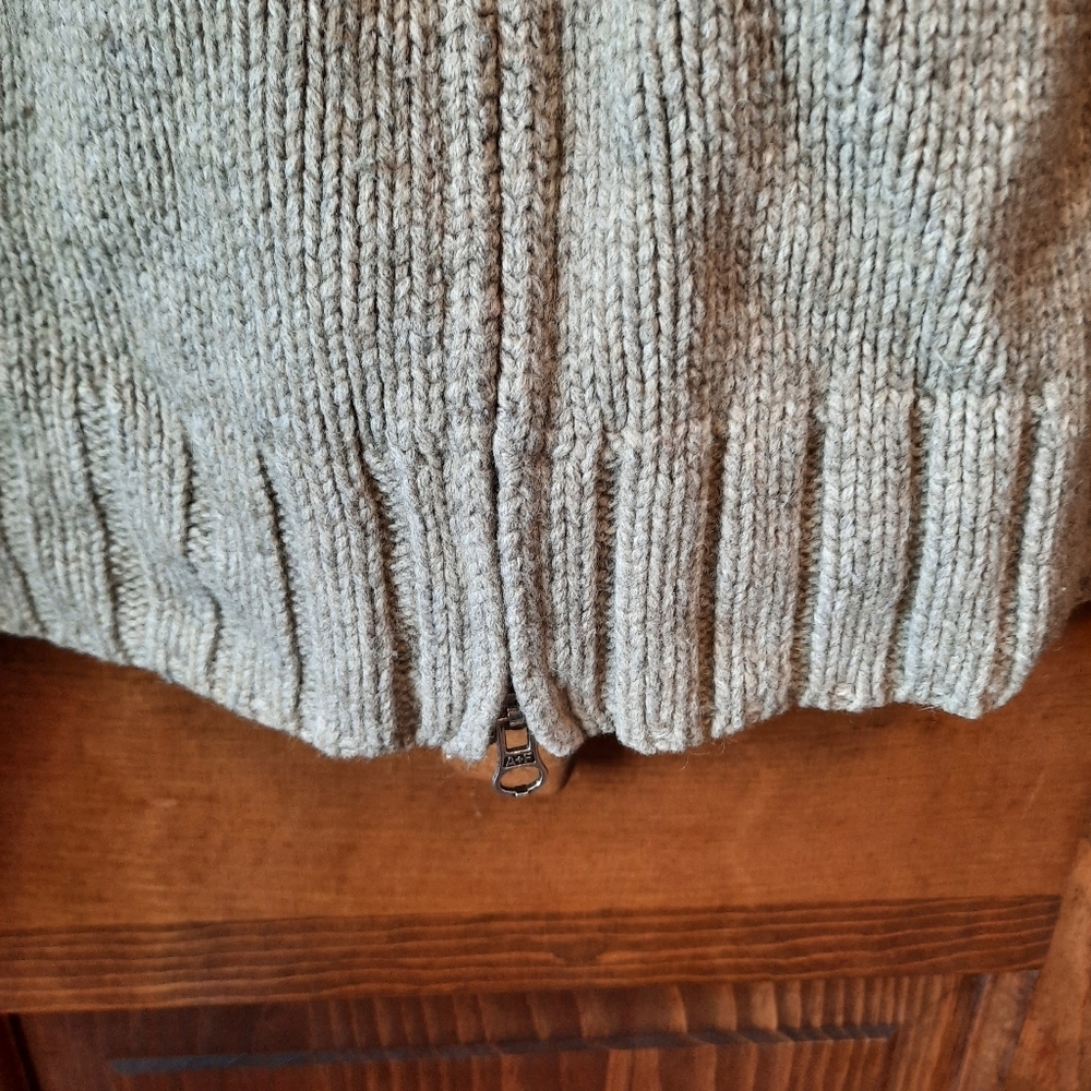 Vintage Y2K Abercrombie & Fitch Lambswool Blend Zip Up Knit Cardigan Sweater XL - Picture 8 of 10